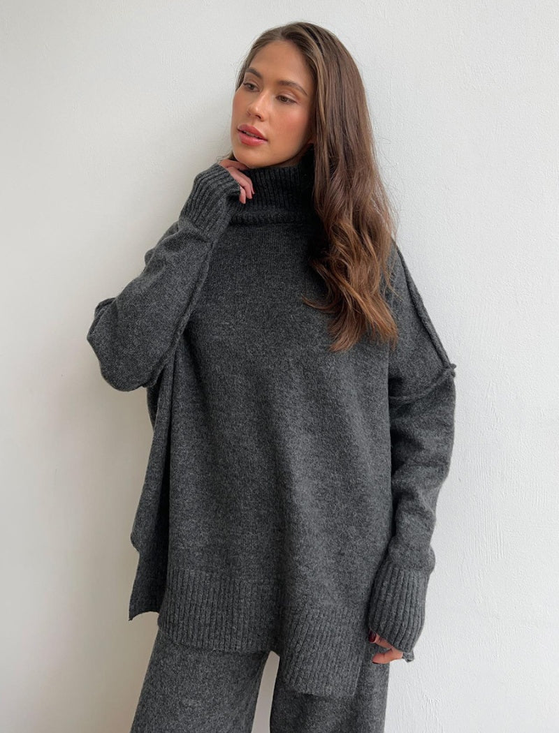 All-Day Comfort Knit Set - Grey